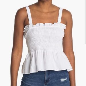 TopShop Shirred Poplin Sun Top L
